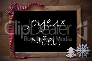 Chalkboard With Decoration Joyeux Noel Mean Merry Christmas