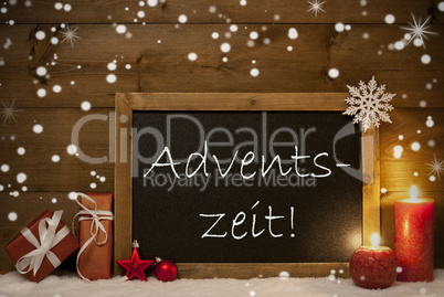 Card, Blackboard, Snowflakes, Adventszeit Mean Christmas Time