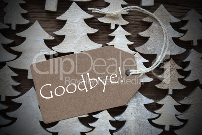 Brown Christmas Label With Goodbye