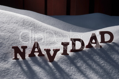 Card With Snow And Word Navidad Mean Christmas
