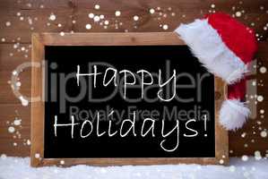 Christmas Card, Chalkboard, Happy Holidays, Snowflakes, Snow