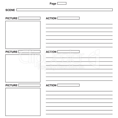 Template for the script storyboard