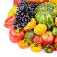 fruits and vegetables isolated on white background