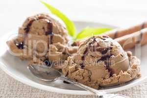 Brown chocolate ice cream