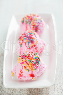Colorful decor pink ice cream