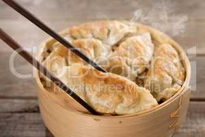 Popular Chinese gourmet pan fried dumplings