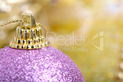 Christmas background with baubles and beauty bokeh, new year concept, close up