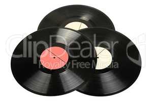 Vinyl discs isolated on white