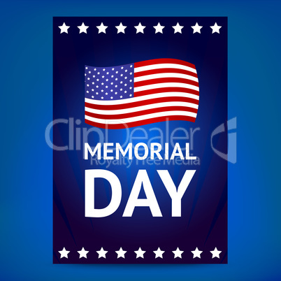Memorial day poster with flag
