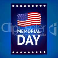Memorial day poster with flag