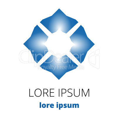 Blue abstract round logo