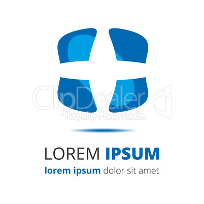 Blue abstract round logo