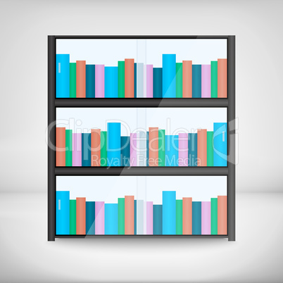 Shelves with colorful books