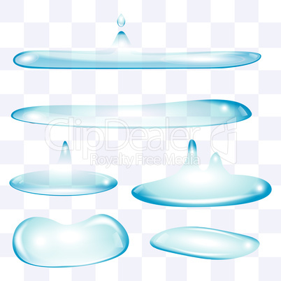 Flatten water drops set