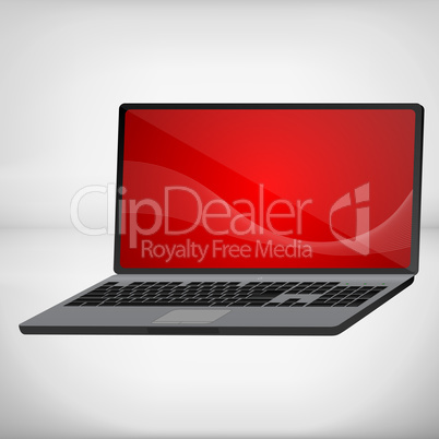 three dimensional rendering of a laptop