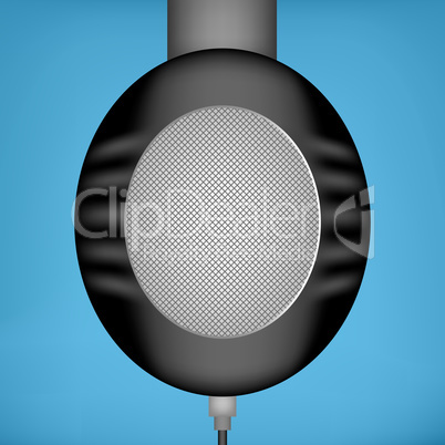 Black headphones, side view