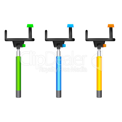 Three different color Monopods