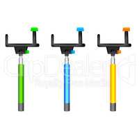 Three different color Monopods