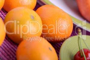 Bunch of fresh mandarin oranges, health food concept