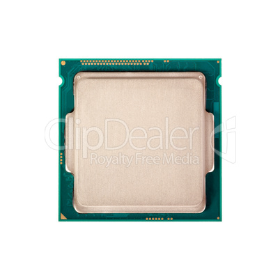 Electronic collection - Modern CPU isolated on white background