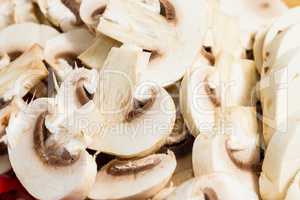 Sliced mushrooms for cooking
