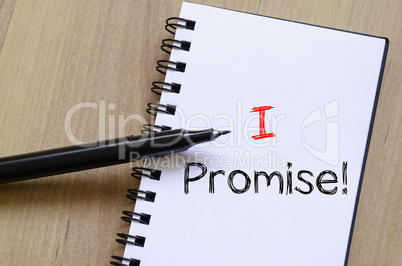 I promise write on notebook