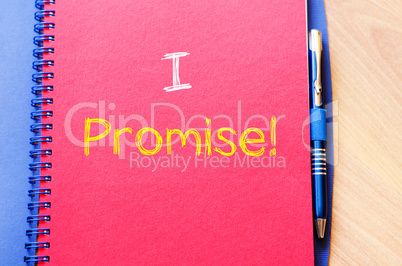 I promise write on notebook