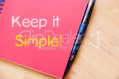 Keep it simple write on notebook