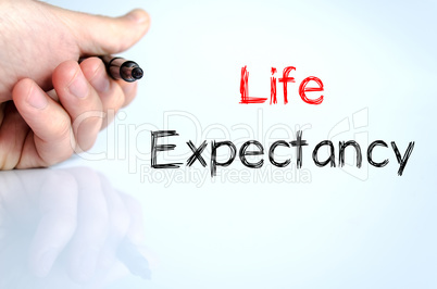 Life expectancy text concept