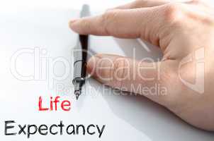 Life expectancy text concept