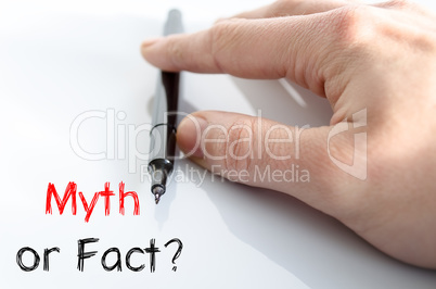 Myth or fact text concept