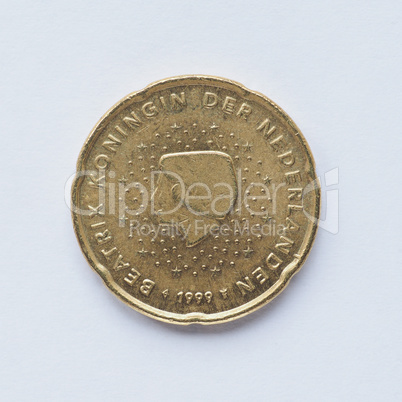Dutch 20 cent coin