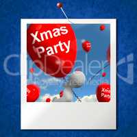 Xmas Party Balloons Photo Show Christmas Celebration and  Festiv