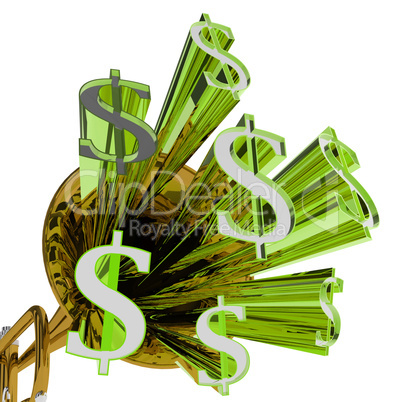 Dollars Sign Means Money Currency And Finances