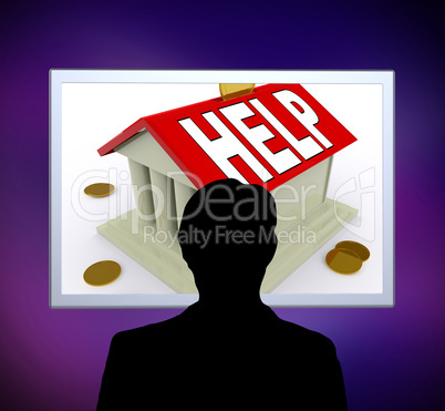 Help on House Or Money Box Man Means Loan Assistance