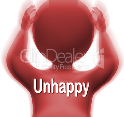 Unhappy Man Shows Sad Depressed Or Upset