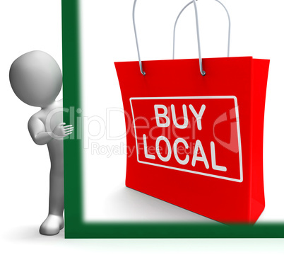 Buy Local Shopping Bag Shows Buy Nearby Trade