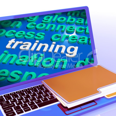 Training Word Cloud Laptop Means Education Development And Learn