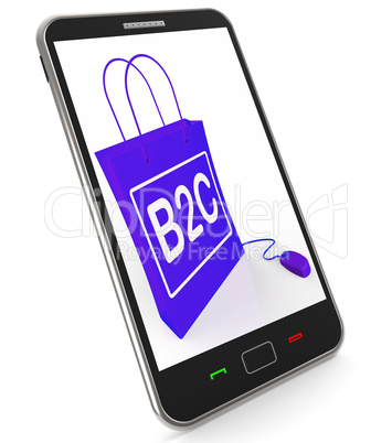 B2C Bag Represents Online Business and Buying