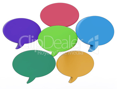 Blank Speech Balloons Shows Copy space For Thought Chat Or Idea