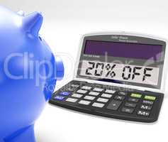 Twenty Percent Off Calculator Means Price Cut