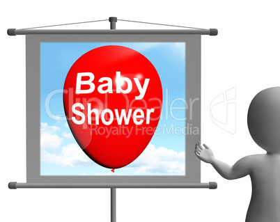 Baby Shower Sign Shows Cheerful Festivities and Parties