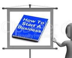 How To Start A Business Book Sign Shows Begin Company Partnershi
