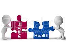 Fitness Health Puzzle Shows Healthy Lifestyles