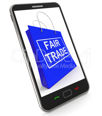 Fairtrade Shopping Bag Shows Fair Trade Product Or Products