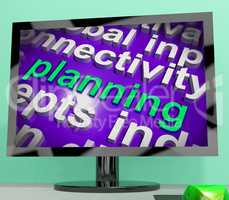 Planning Word Cloud Shows Objectives Plan And Organize