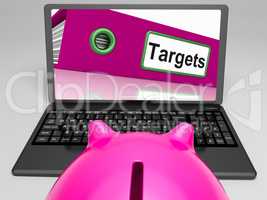 Targets Laptop Means Aims Objectives And Goal setting
