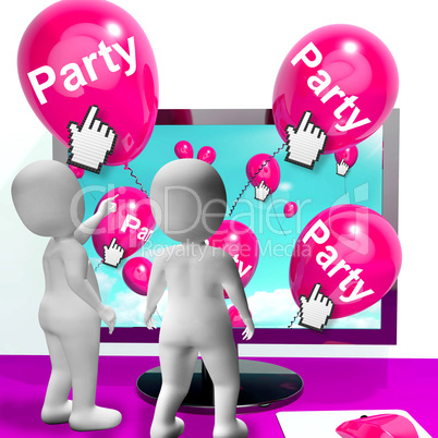 Party Balloons Represent Internet Parties and Invitations