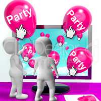 Party Balloons Represent Internet Parties and Invitations