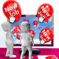 New Job Balloons Show Internet Congratulations for New Jobs